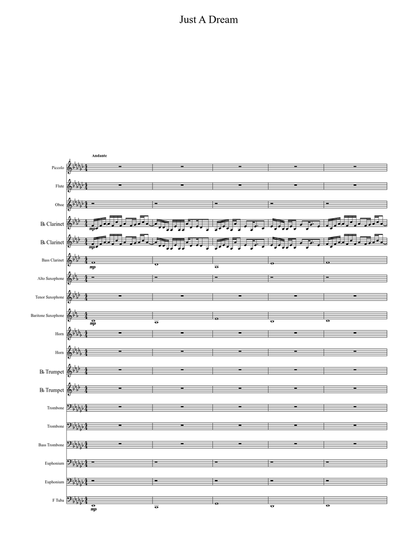 Just A Dream Sheet music for Flute, Clarinet, Piccolo, Oboe | Download