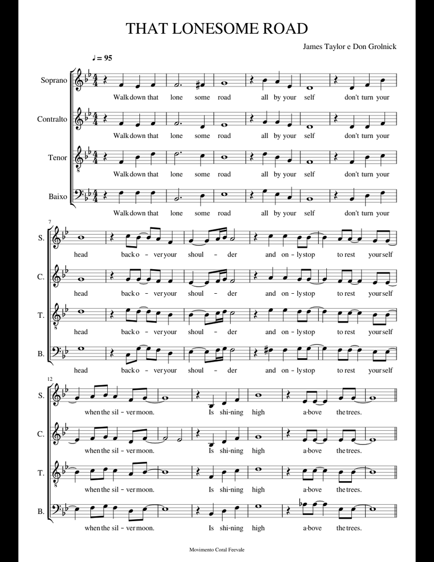 THAT LONESOME ROAD sheet music for Piano download free in PDF or MIDI