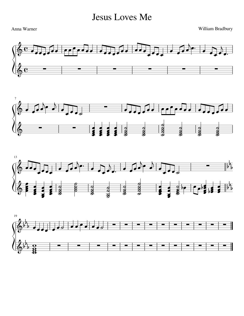 Jesus Loves Me Beginner Handbells Sheet music for Percussion