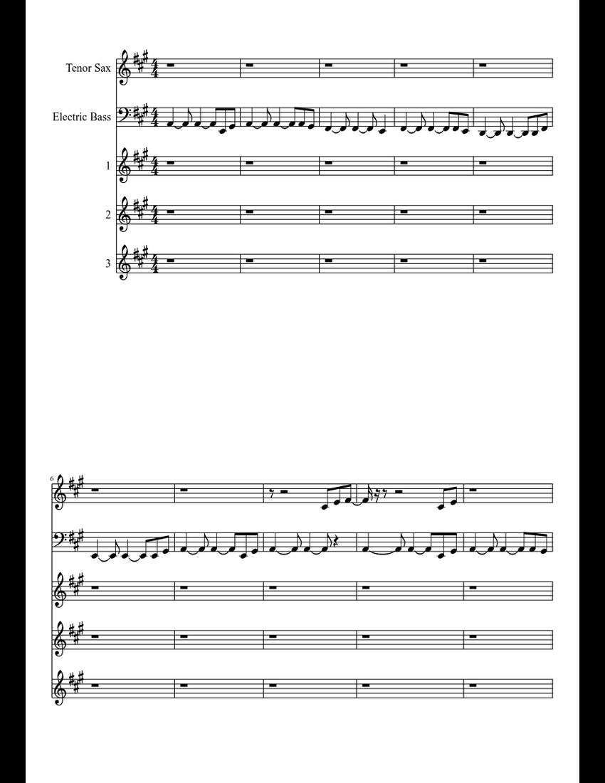 Stand by me sheet music for Tenor Saxophone, Bass, Voice download free