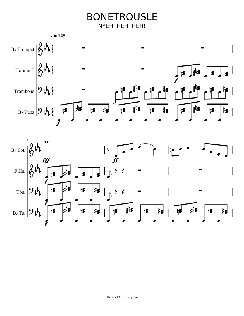 A Brass Quartet Sheet music for Trumpet, French Horn, Trombone, Tuba Download