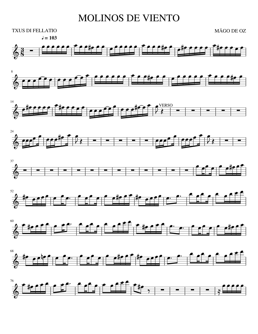 molinos de viento sheet music for Violin download free in PDF or MIDI