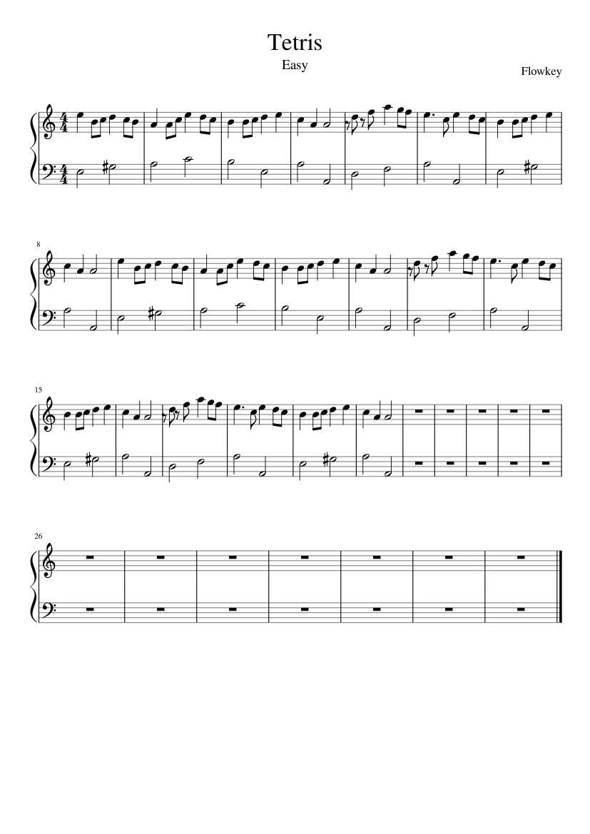 Tetris sheet music composed by Flowkey – 1 of 1 pages