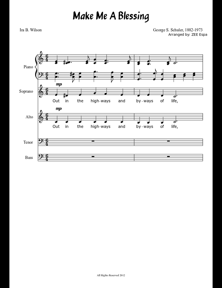 Make Me A Blessing sheet music download free in PDF or MIDI