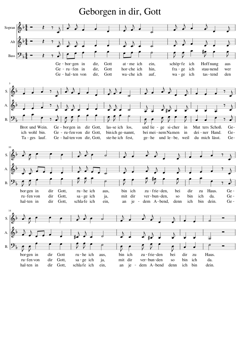 Geborgen In Dir Gott Sheet Music For Piano Download Free In PDF Or MIDI geborgen-in-dir-gott-sheet-music-for-piano-download-free-in-pdf-or-midi