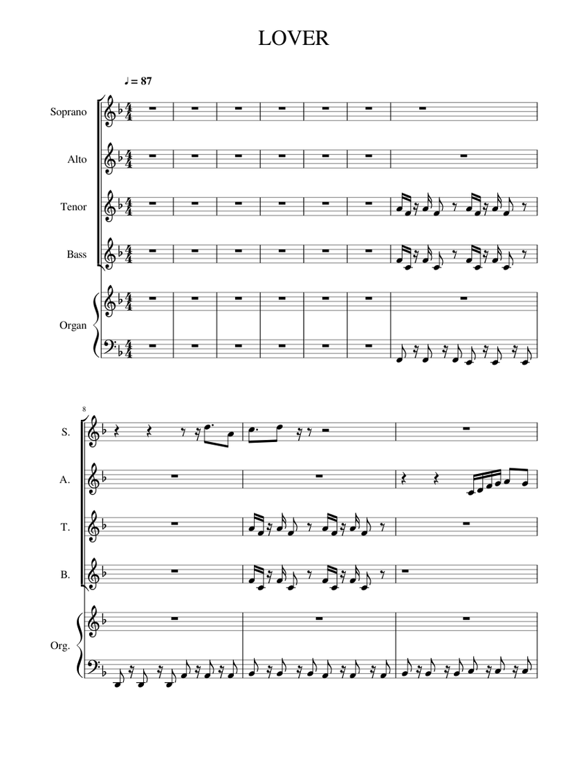 LOVER Sheet music for Piano | Download free in PDF or MIDI | Musescore.com