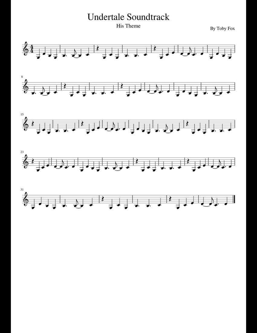 His Theme for Violin sheet music for Violin download free in PDF or MIDI