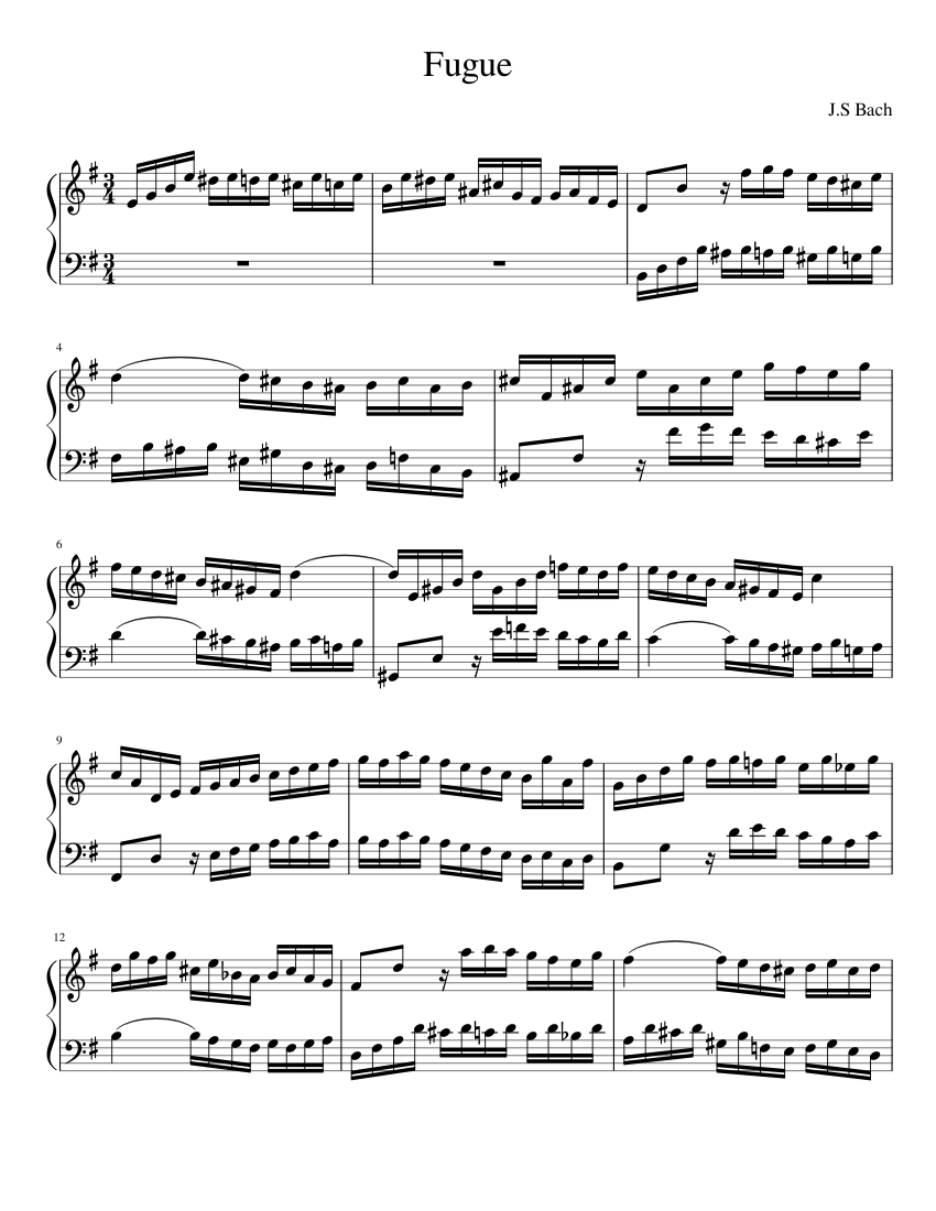 Bach Piano Music Sheet music for Piano | Download free in PDF or MIDI