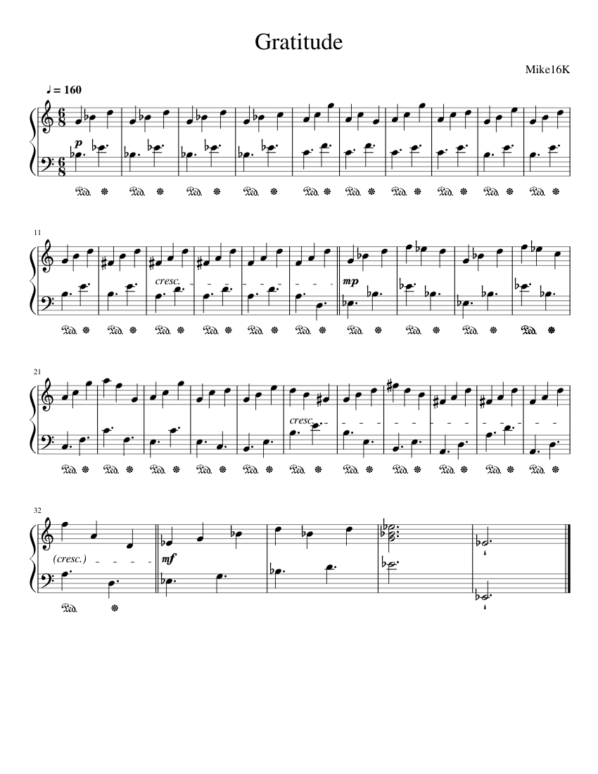 Gratitude First Try Sheet Music Download Free In PDF Or MIDI