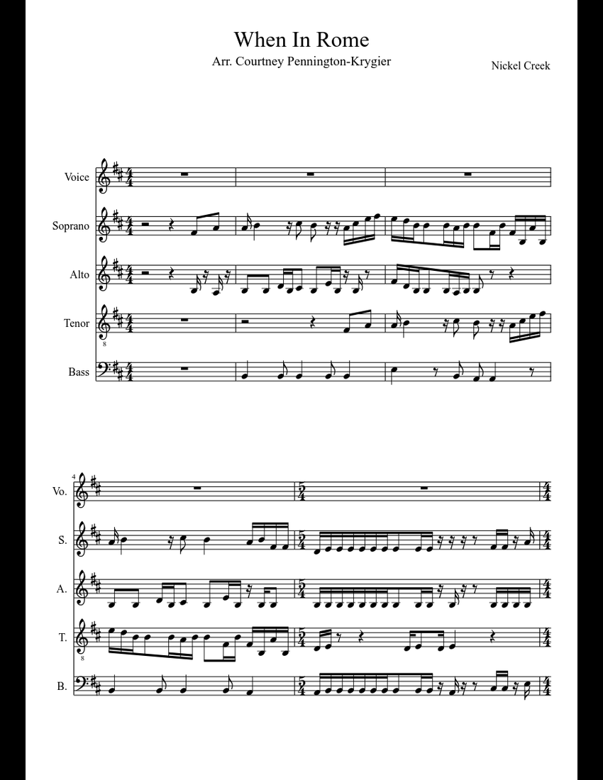 When In Rome sheet music download free in PDF or MIDI