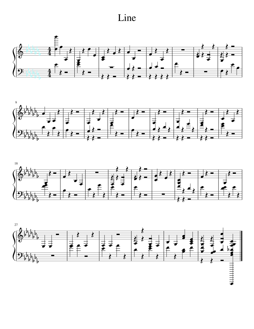 Line sheet music for Piano download free in PDF or MIDI
