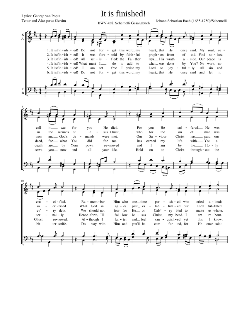 It Is Finished Sheet Music For Vocals Choral Musescore It is finished sheet music for vocals choral musescore