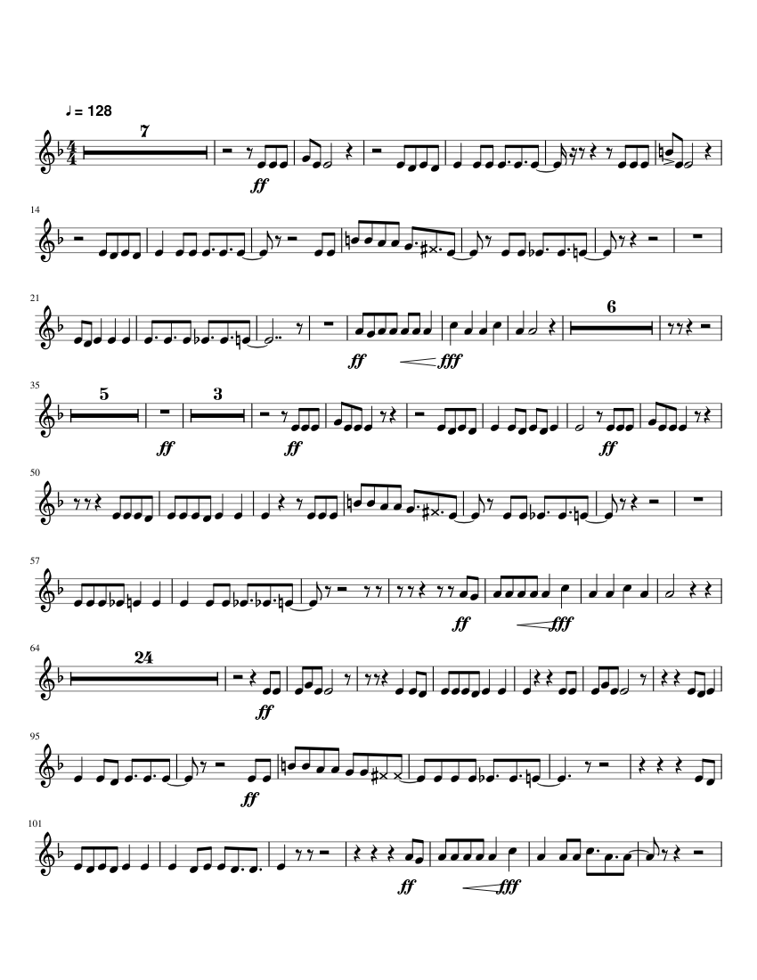Seven Nation Army Clarinet Sheet Music For Clarinet Download