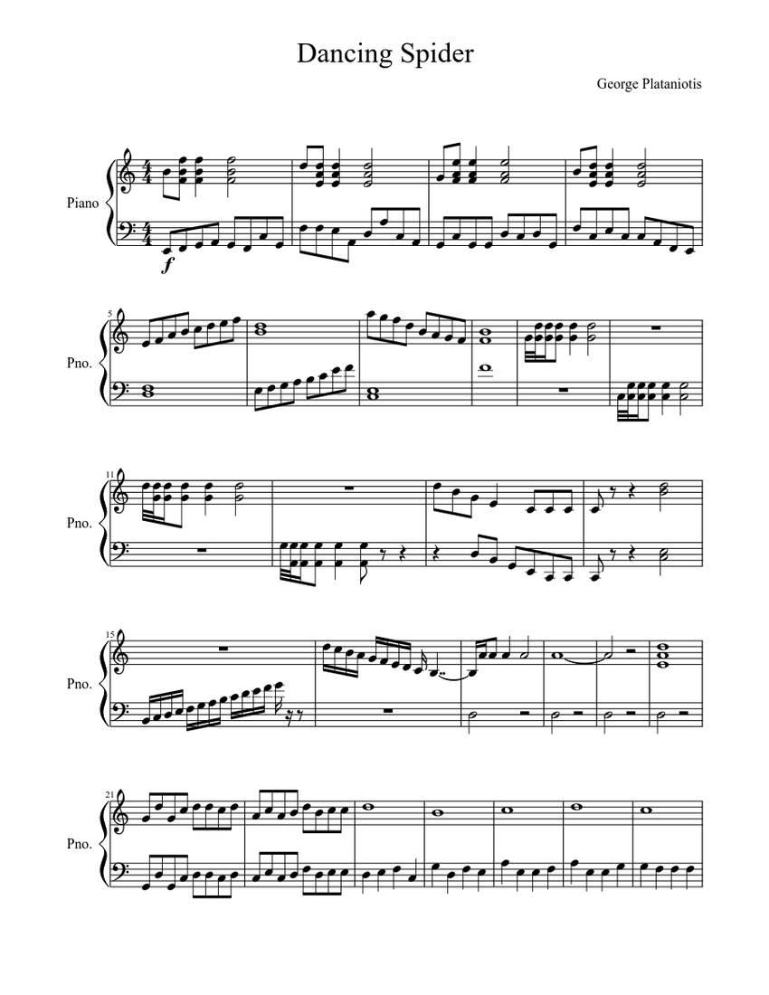 Dancing Spider Sheet music for Piano | Download free in PDF or MIDI