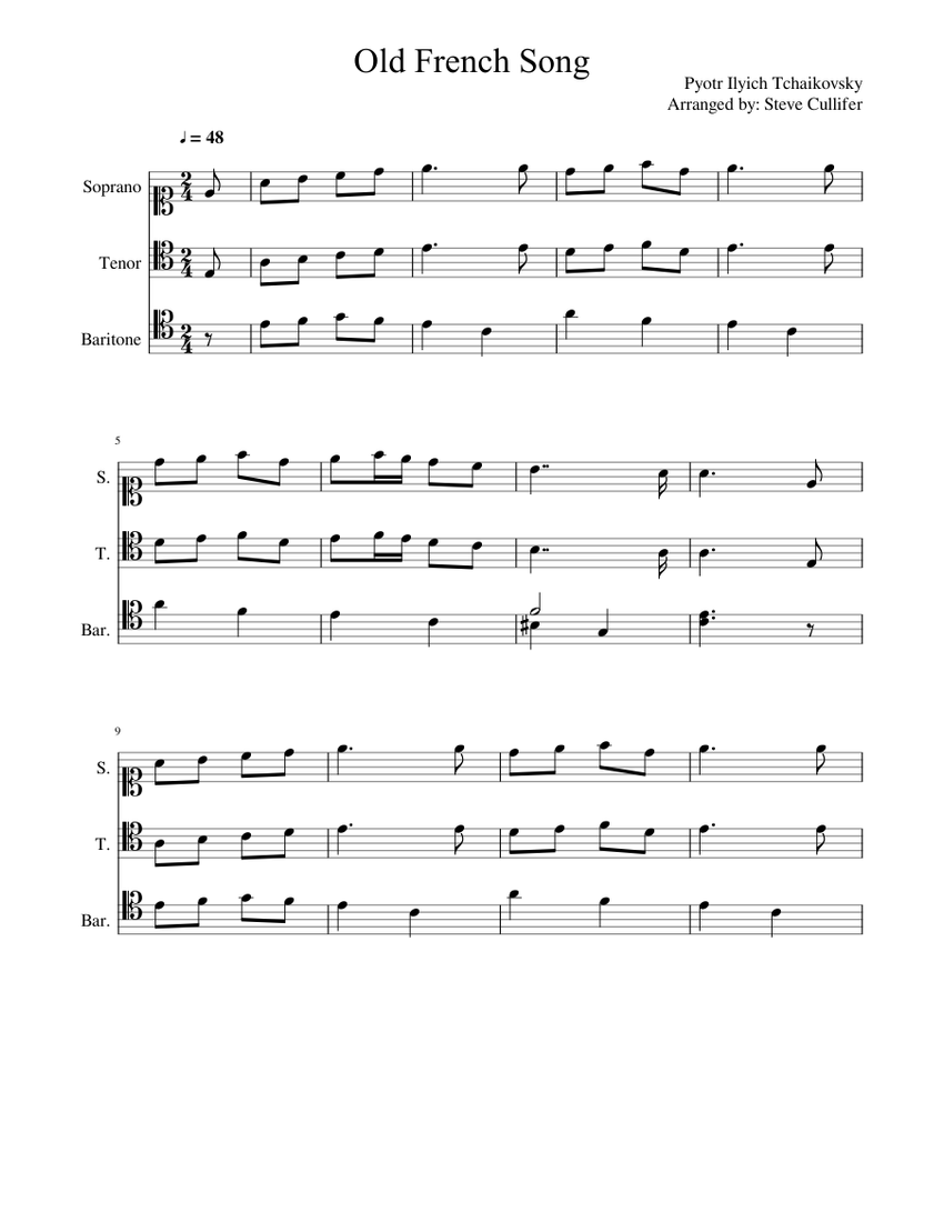 Old French Song Sheet music for Voice | Download free in PDF or MIDI ...