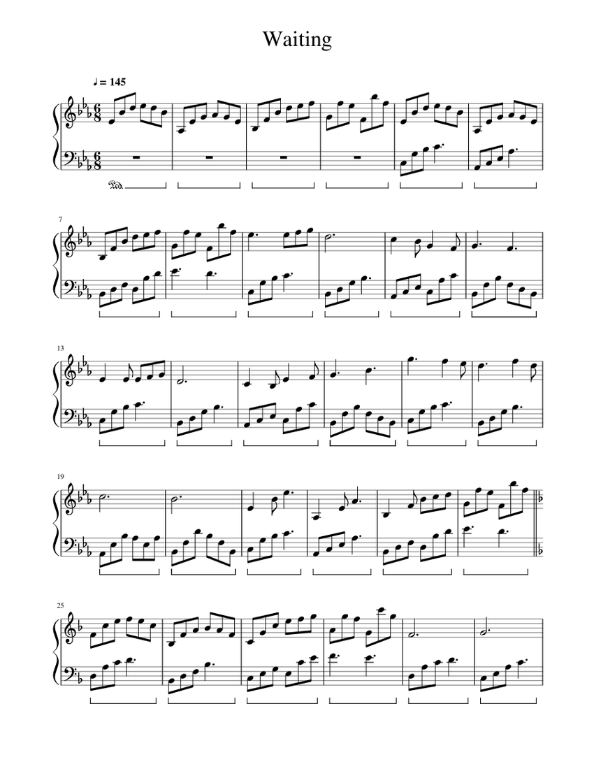 Waiting Sheet music for Piano (Solo) | Musescore.com