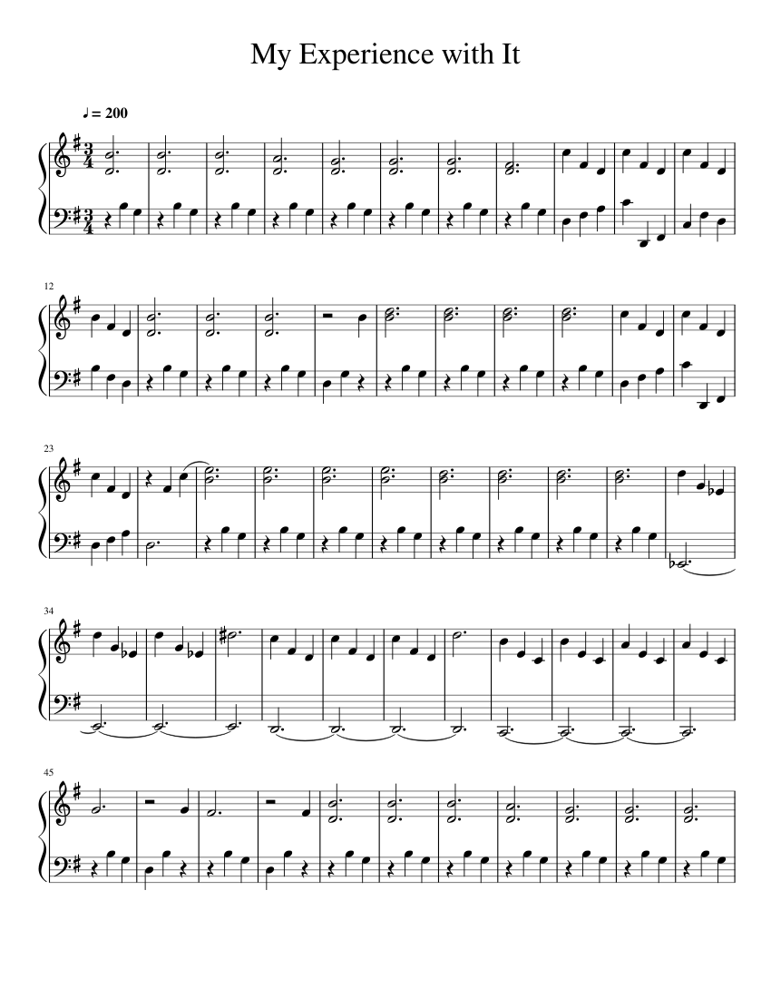 My Experience with It Sheet music for Piano (Solo) | Musescore.com