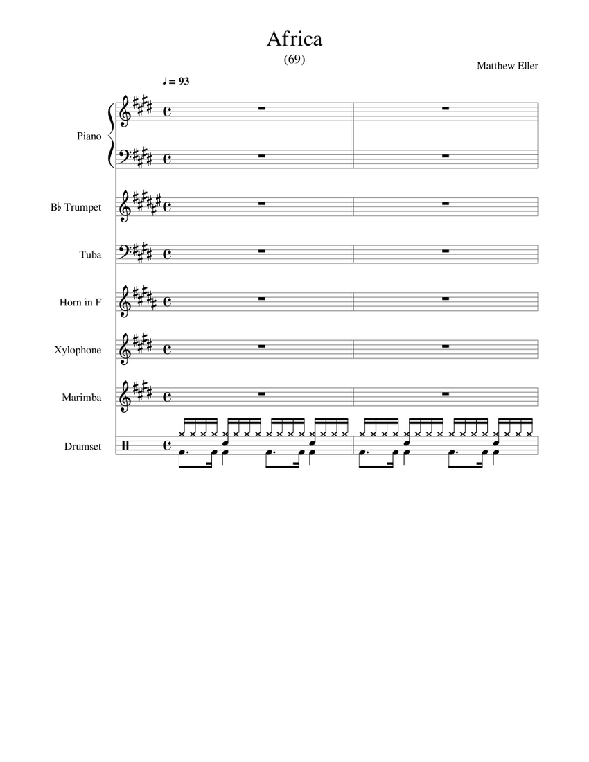 Africa Toto Sheet music for Piano, Trumpet (In B Flat ...