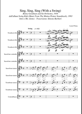 Sing sing band. Sing Sing Sing Benny Goodman Ноты. Sing Sing Sing Ноты для саксофона. Sing Sing Sing Benny Goodman Ноты для фортепиано. Sing Sing Ноты для фортепиано.