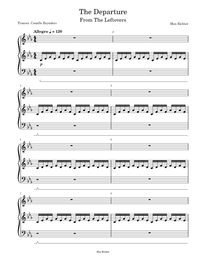 The Departure - Max Richter - The Leftovers sheet music ...