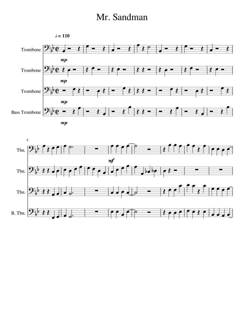 Mr. Sandman Sheet music | Download free in PDF or MIDI | Musescore.com