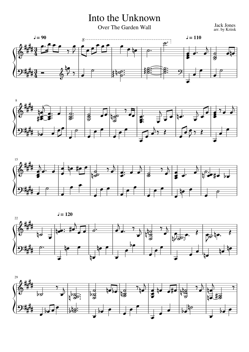 Into The Unknown Sheet Music For Piano Download Free In Pdf Or