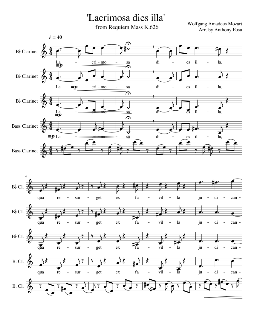 Lacrimosa dies illa sheet music for download free in PDF or MIDI