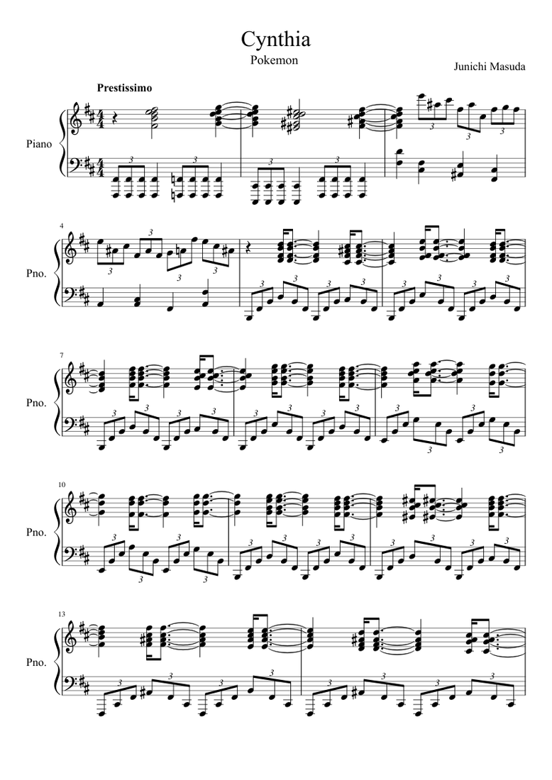 Cynthia Piano Theme D P P Sheet Music For Piano Download Free