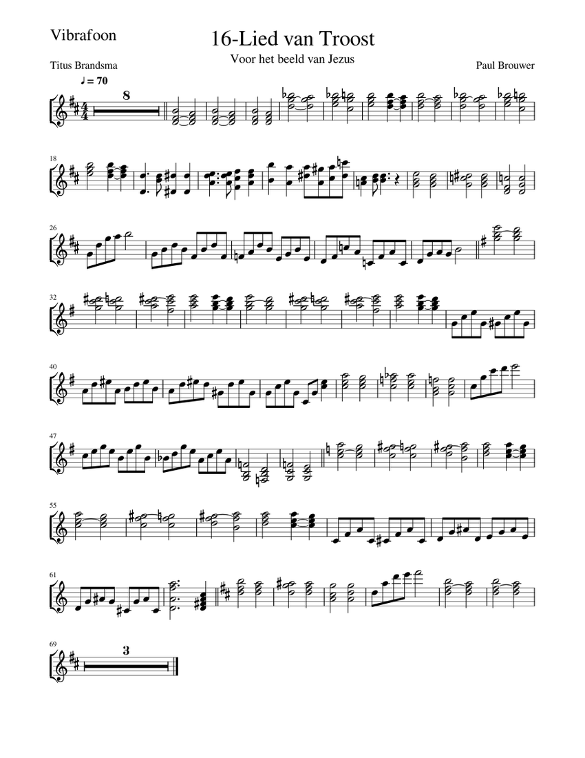 16-Lied van Troost Sheet music for Vibraphone (Solo) | Musescore.com