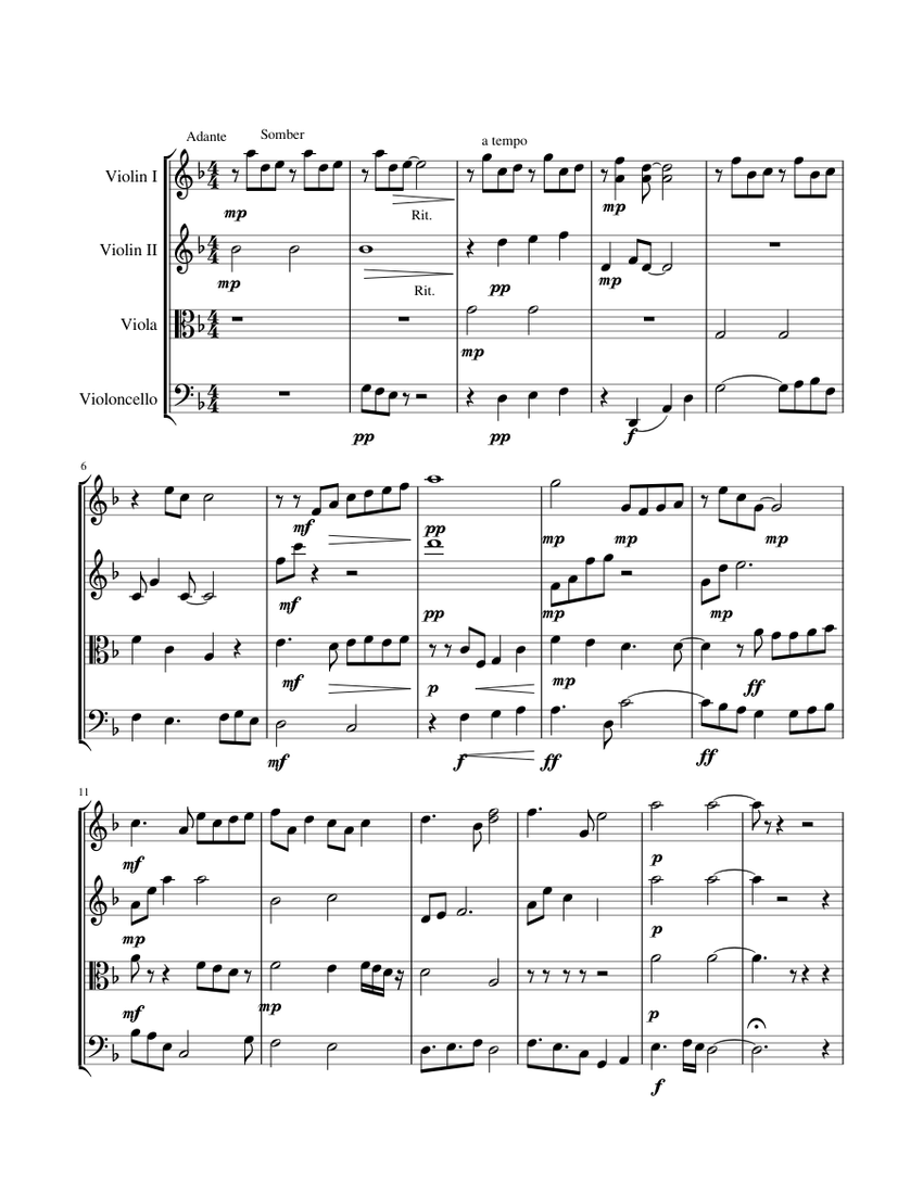 Sword Art Online Ost At our Parting sheet music for Violin, Viola