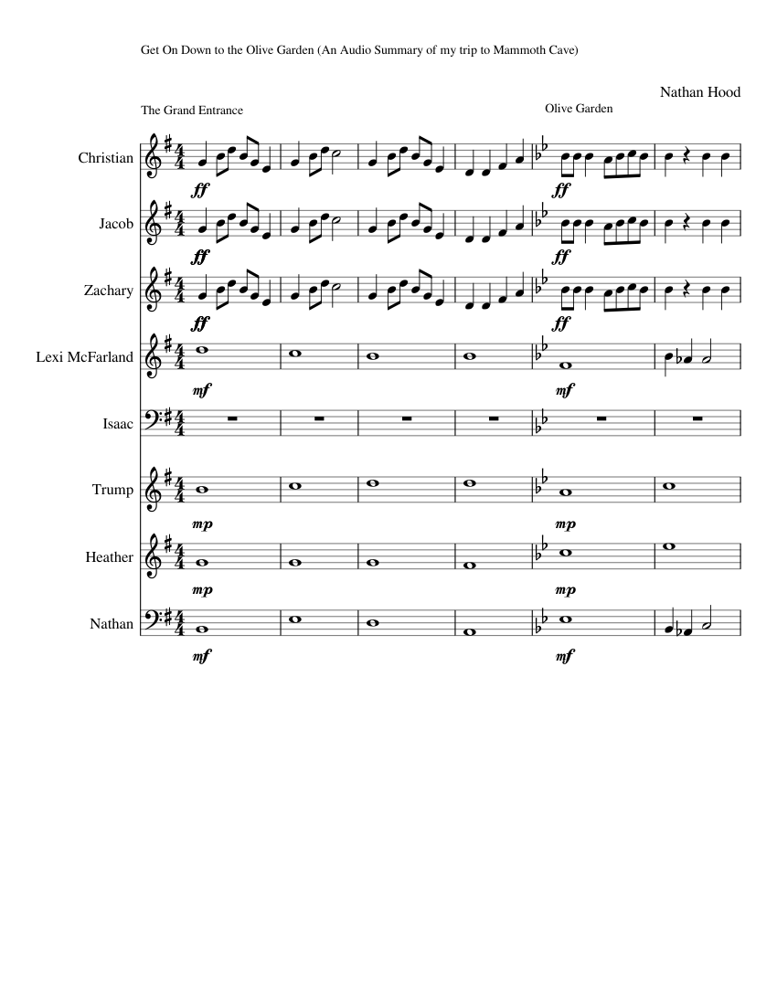 Olive Garden Final Version Hscc 3 Sheet Music For Flute Clarinet