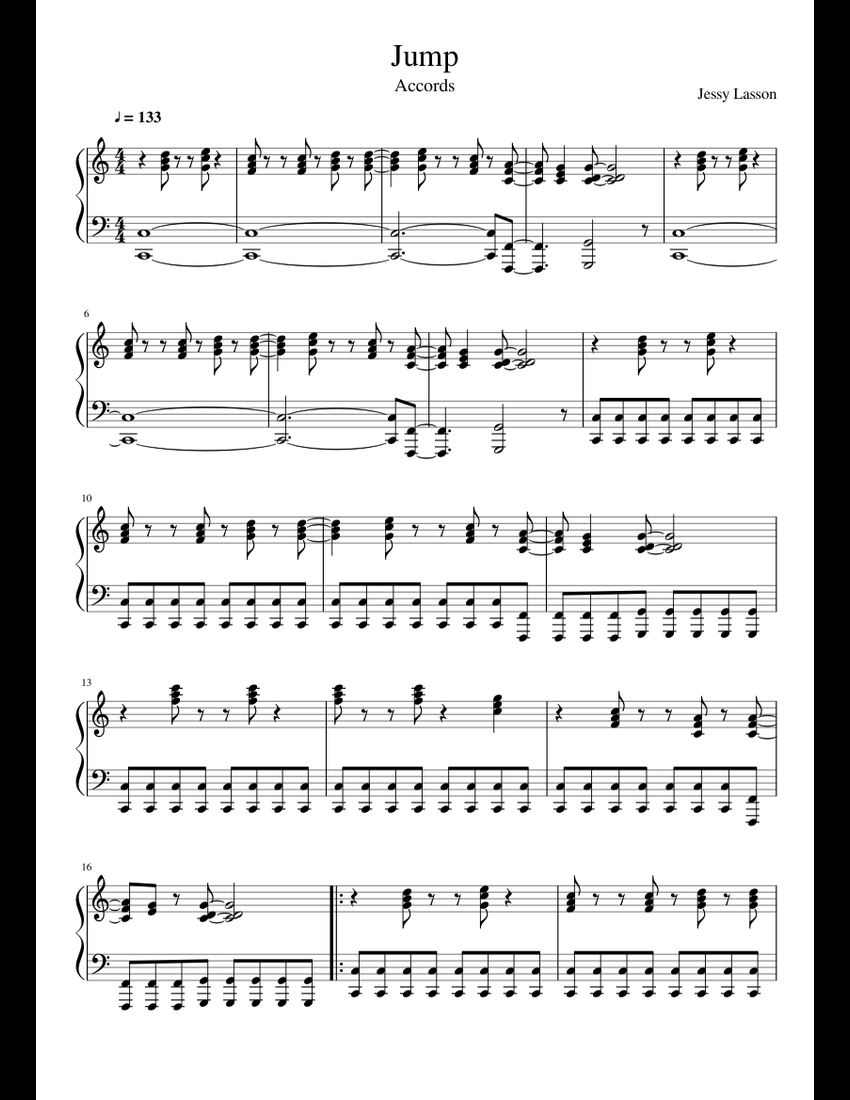 Jump Van Halen sheet music for Synthesizer download free in PDF or MIDI