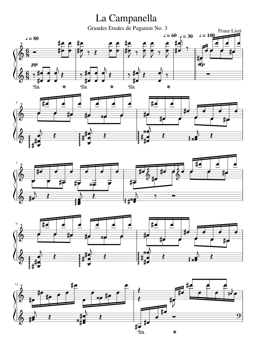 La Campanella sheet music for Piano download free in PDF or MIDI