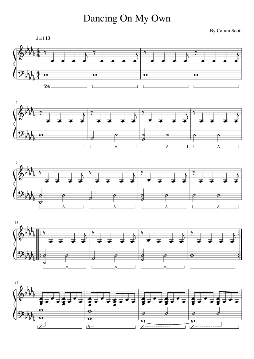 Dancing On My Own sheet music for Piano download free in PDF or MIDI