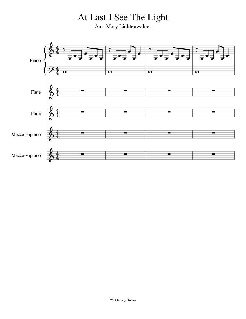 I See The Light For Flute Piano And Voice Sheet Music For Piano