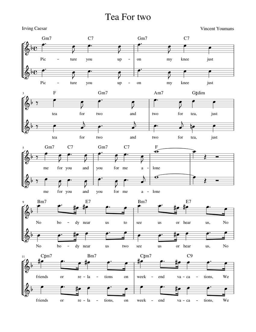 tea for two Sheet music for Piano (Solo)