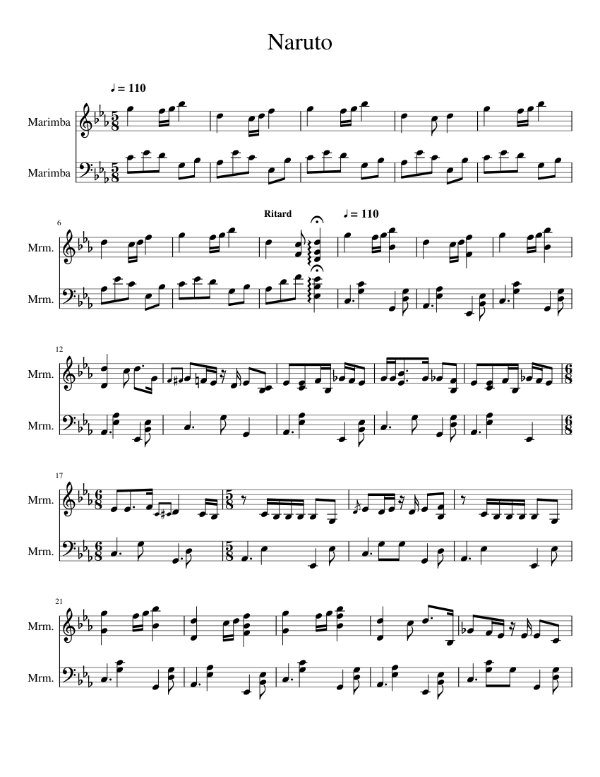 Naruto Medley Sheet music for Percussion Download free in PDF or MIDI