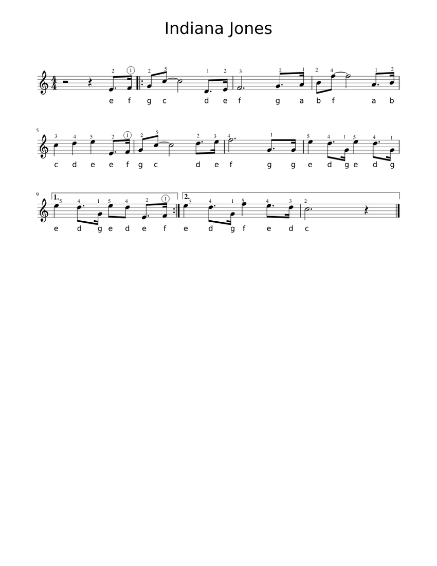 Indiana Jones Sheet music for Piano | Download free in PDF or MIDI