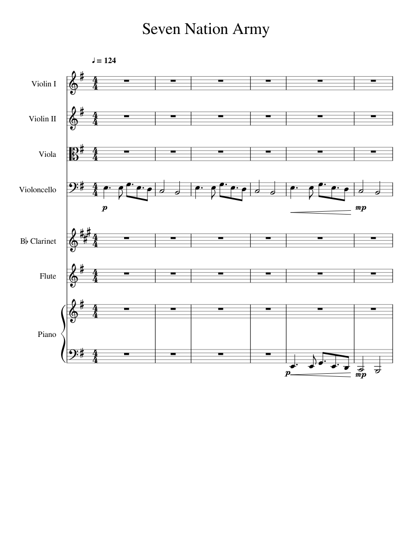 Seven Nation Army (Orchestra) [WIP] Sheet music for Violin,