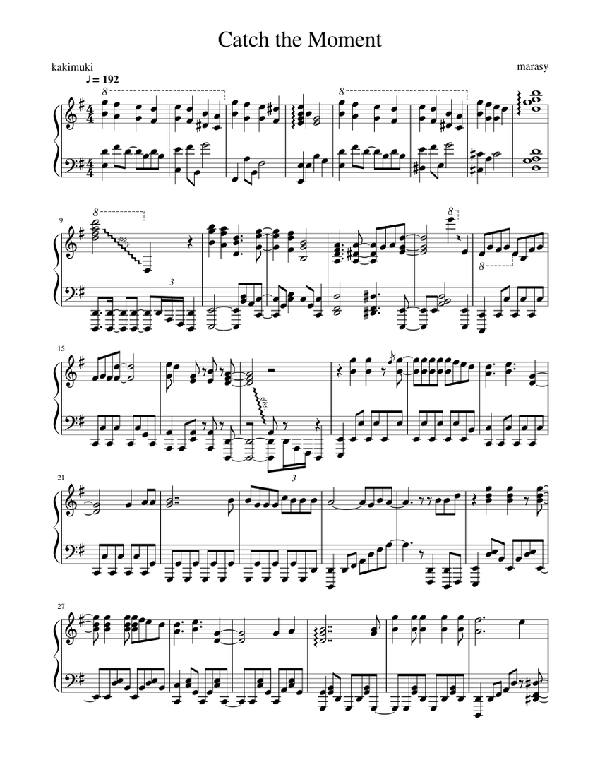 Catch The Moment Sheet Music For Piano Solo Musescore Com