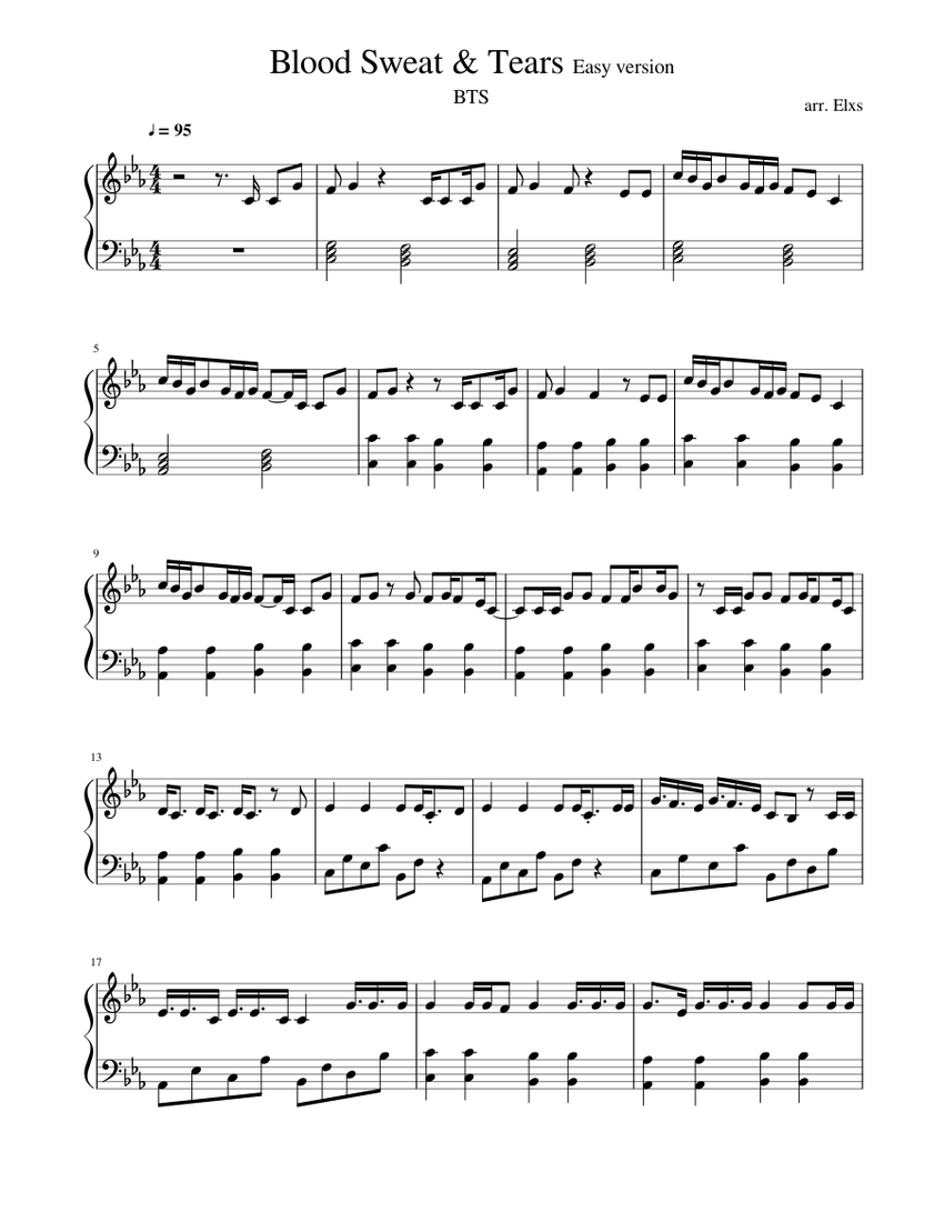 Bts Blood Sweat And Tears Piano