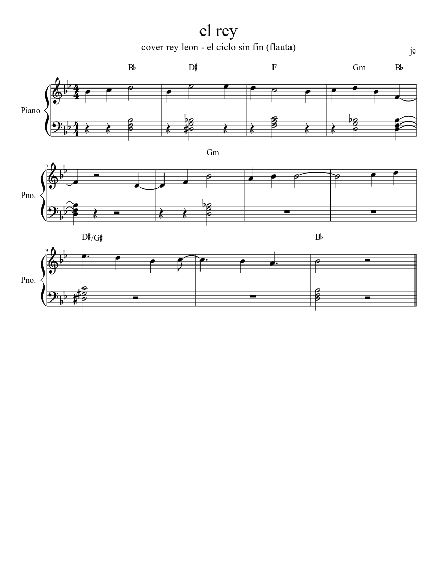 The King sheet music download free in PDF or MIDI