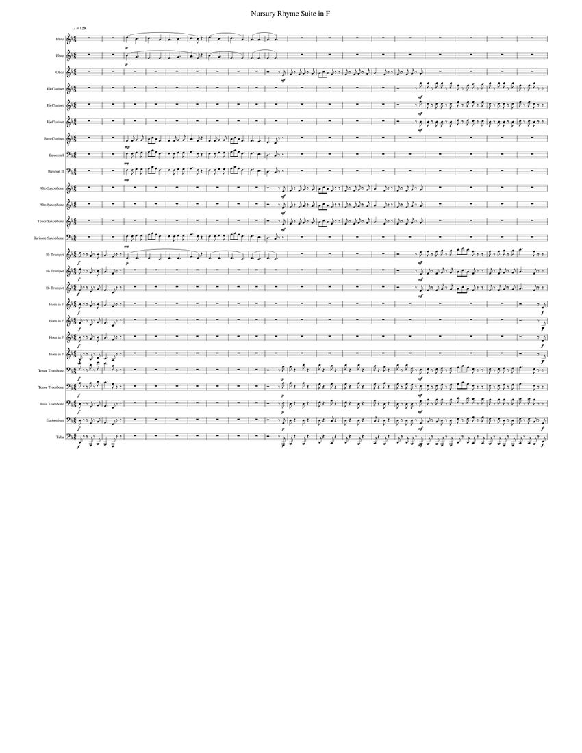 Nursery Rhyme Suite Sheet music for Trumpet (In B Flat), Flute