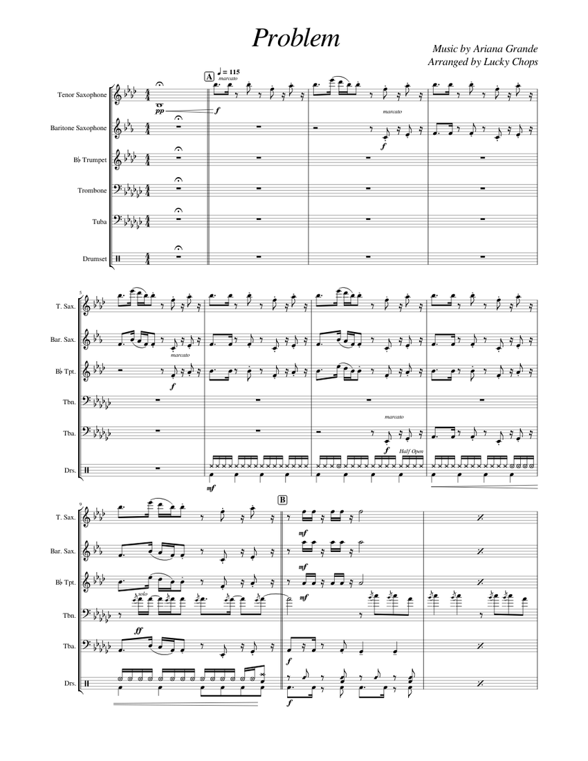 Problem Lucky Chops sheet music for Tenor Saxophone, Baritone
