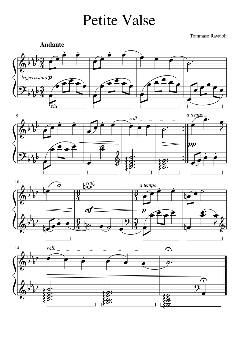 Petite Valse sheet music for Piano download free in PDF or MIDI
