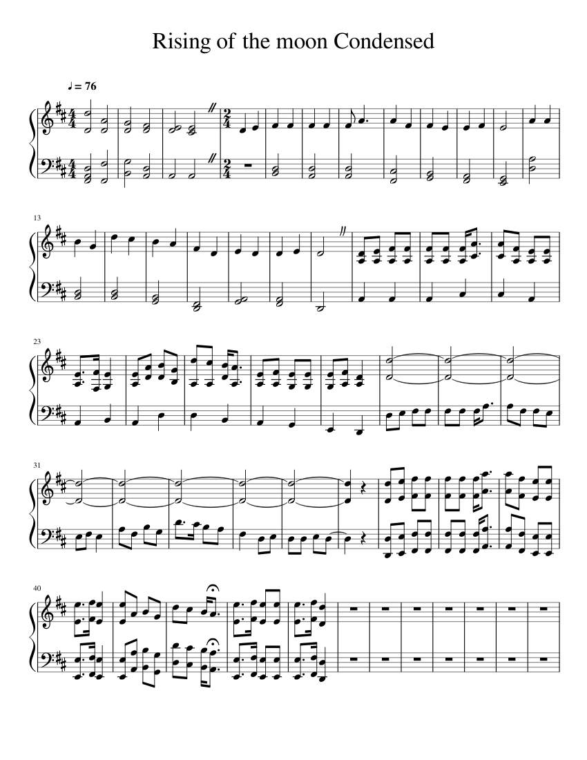 Rising of the moon WIP Sheet music for Piano (Solo) | Musescore.com