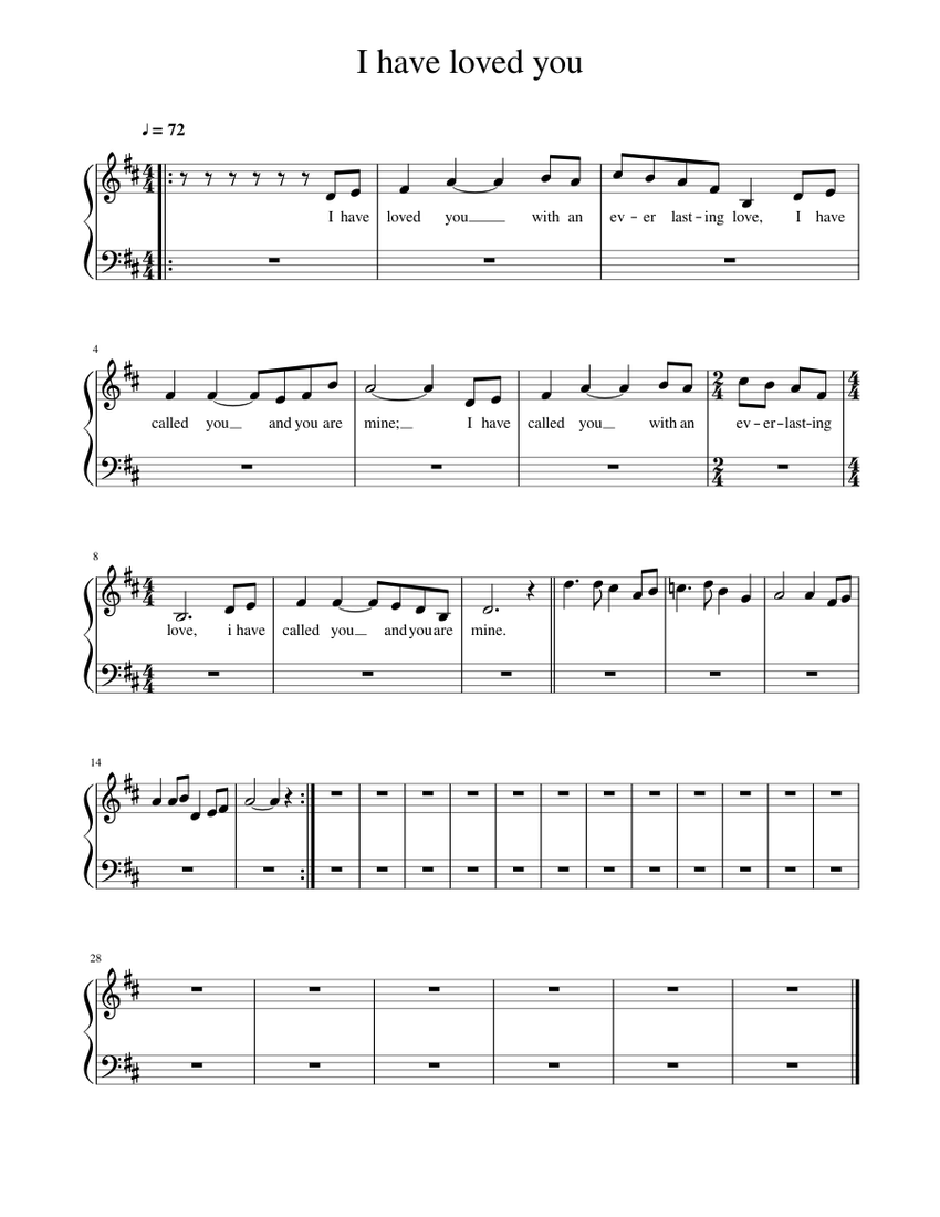 I have loved you Sheet music for Piano (Solo) | Musescore.com