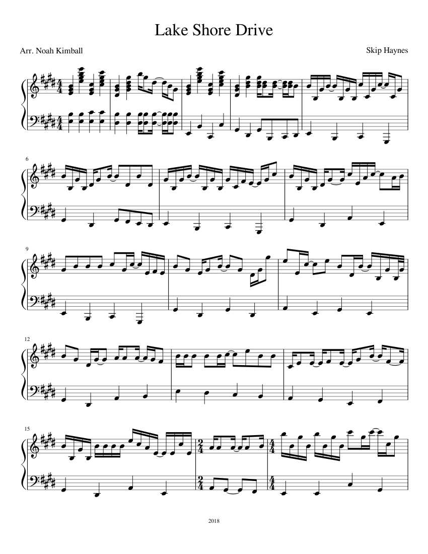 Lake Shore Drive Sheet music for Piano (Solo) | Musescore.com