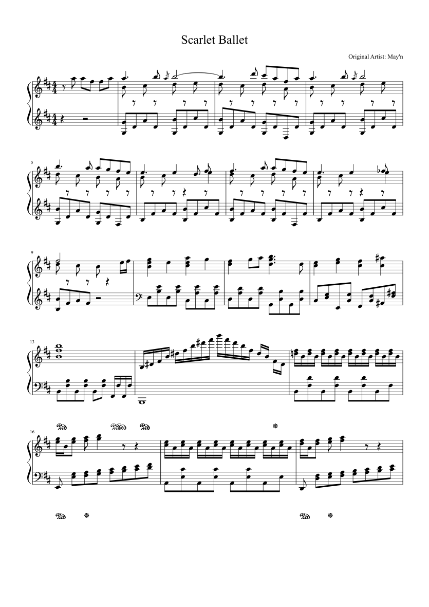 Scarlet Ballet sheet music for Piano download free in PDF or MIDI