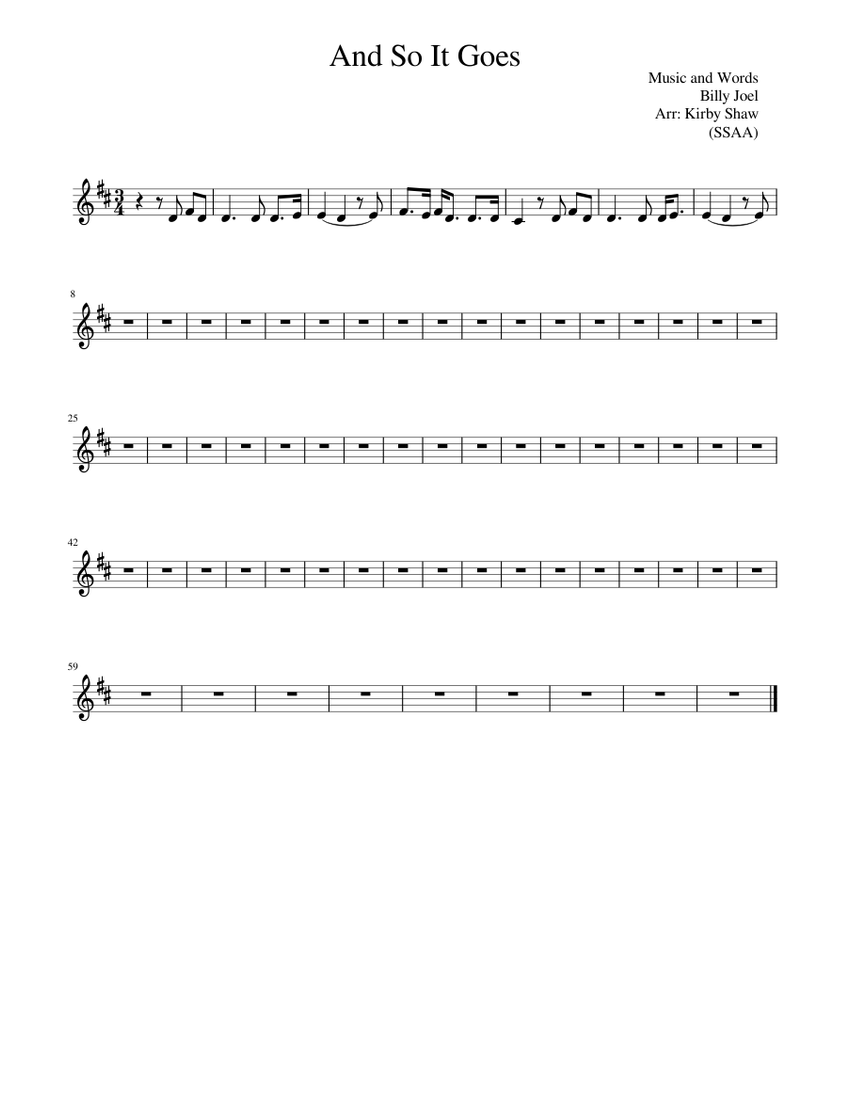And So It Goes Sheet music for Piano | Download free in PDF or MIDI
